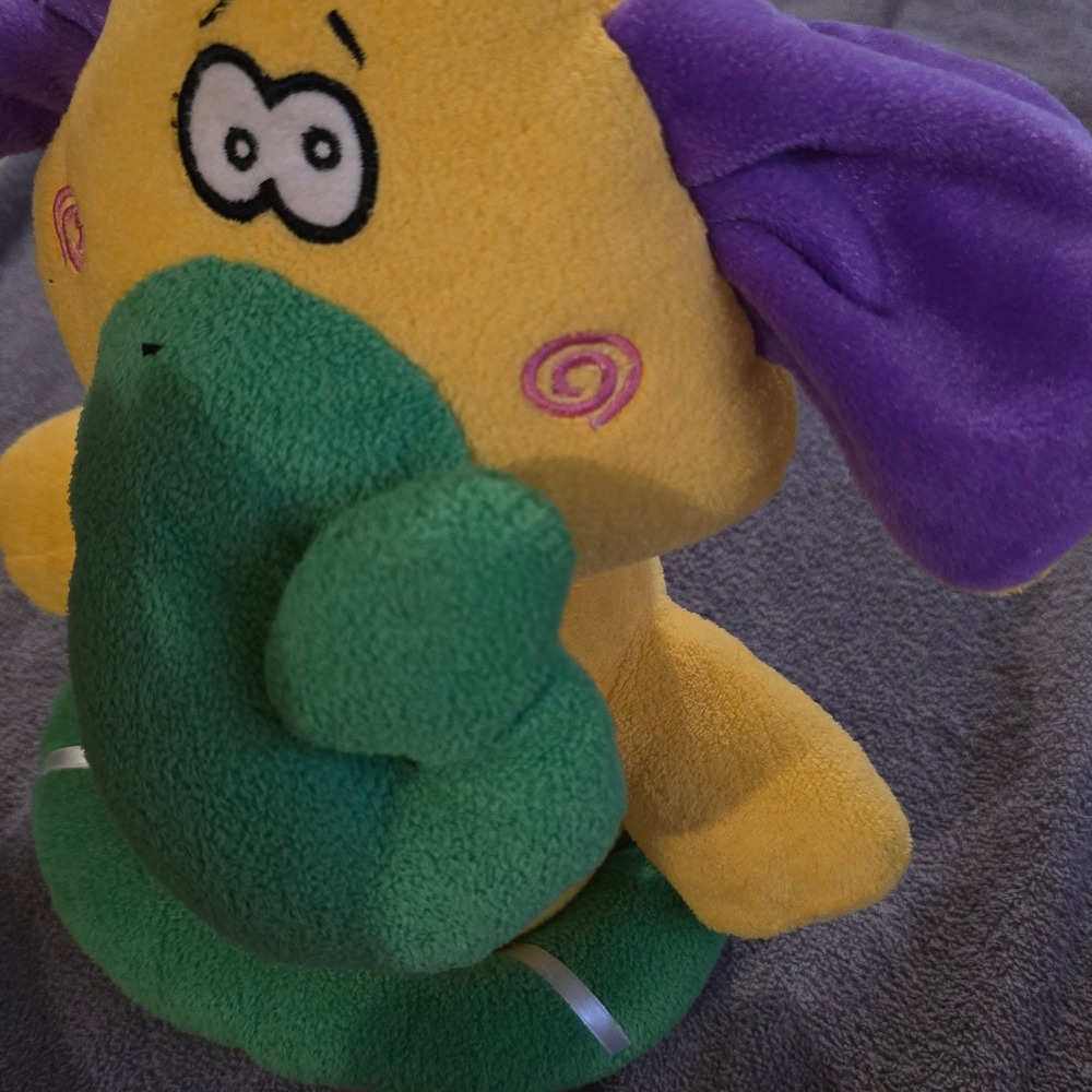 King Plush Elephant Colorblock  Plush Toy Kids Yellow Green 2006 Whimsical - Picture 2 of 6